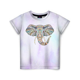 Детская футболка 3D с принтом Слон , 100% гипоаллергенный полиэфир | прямой крой, круглый вырез горловины, длина до линии бедер, чуть спущенное плечо, ткань немного тянется | Тематика изображения на принте: слон
