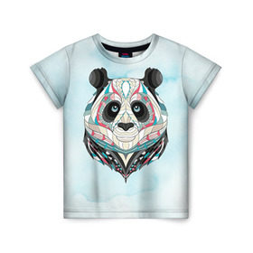 Детская футболка 3D с принтом Панда , 100% гипоаллергенный полиэфир | прямой крой, круглый вырез горловины, длина до линии бедер, чуть спущенное плечо, ткань немного тянется | панда