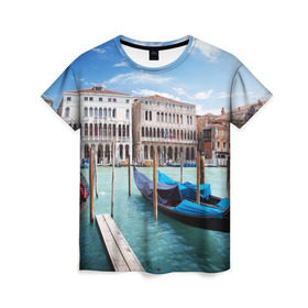 Женская футболка 3D с принтом Италия (Венеция) , 100% полиэфир ( синтетическое хлопкоподобное полотно) | прямой крой, круглый вырез горловины, длина до линии бедер | europe | italy | venice | венеция | вода | европа | ес | италия | каникулы | лодки | отдых | отпуск | солнце | туризм