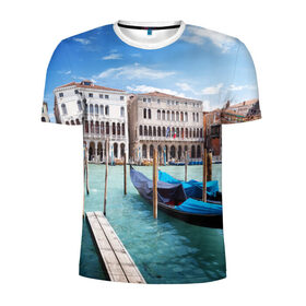 Мужская футболка 3D спортивная с принтом Италия (Венеция) , 100% полиэстер с улучшенными характеристиками | приталенный силуэт, круглая горловина, широкие плечи, сужается к линии бедра | europe | italy | venice | венеция | вода | европа | ес | италия | каникулы | лодки | отдых | отпуск | солнце | туризм