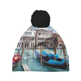 Шапка 3D c помпоном с принтом Италия (Венеция) , 100% полиэстер | универсальный размер, печать по всей поверхности изделия | europe | italy | venice | венеция | вода | европа | ес | италия | каникулы | лодки | отдых | отпуск | солнце | туризм
