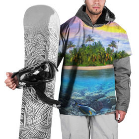 Накидка на куртку 3D с принтом Мальдивы , 100% полиэстер |  | загар | каникулы | мальдивские острова | мальдивы | отдых | отпуск | пляж | приключения | солнце | туризм