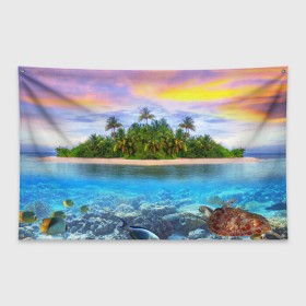 Флаг-баннер с принтом Мальдивы , 100% полиэстер | размер 67 х 109 см, плотность ткани — 95 г/м2; по краям флага есть четыре люверса для крепления | загар | каникулы | мальдивские острова | мальдивы | отдых | отпуск | пляж | приключения | солнце | туризм