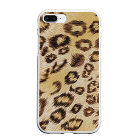 Чехол для iPhone 7Plus/8 Plus матовый с принтом Леопардовая ткань , Силикон | Область печати: задняя сторона чехла, без боковых панелей | гепард | гламур | леопард | мода | пятна | роскошь | ткань | точки | шерсть
