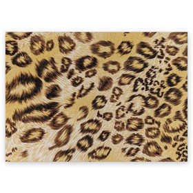 Поздравительная открытка с принтом Леопардовая ткань , 100% бумага | плотность бумаги 280 г/м2, матовая, на обратной стороне линовка и место для марки
 | гепард | гламур | леопард | мода | пятна | роскошь | ткань | точки | шерсть