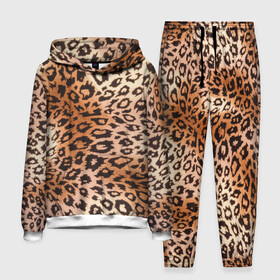 Мужской костюм 3D (с толстовкой) с принтом Леопардовая шкура ,  |  | Тематика изображения на принте: гепард | гламур | леопард | мода | роскошь | шерсть