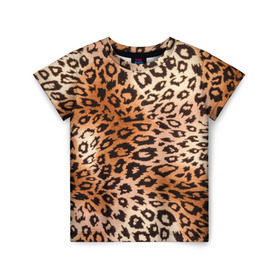 Детская футболка 3D с принтом Леопардовая шкура , 100% гипоаллергенный полиэфир | прямой крой, круглый вырез горловины, длина до линии бедер, чуть спущенное плечо, ткань немного тянется | гепард | гламур | леопард | мода | роскошь | шерсть