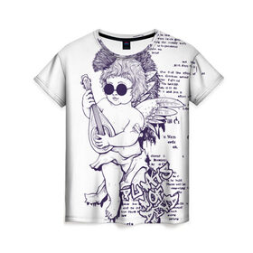 Женская футболка 3D с принтом Нежный ангел , 100% полиэфир ( синтетическое хлопкоподобное полотно) | прямой крой, круглый вырез горловины, длина до линии бедер | ангел | граффити | музыка | новинки | популярное | хиппи