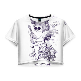 Женская футболка 3D укороченная с принтом Нежный ангел , 100% полиэстер | круглая горловина, длина футболки до линии талии, рукава с отворотами | ангел | граффити | музыка | новинки | популярное | хиппи