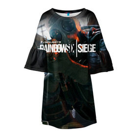 Детское платье 3D с принтом Rainbow six | Siege , 100% полиэстер | прямой силуэт, чуть расширенный к низу. Круглая горловина, на рукавах — воланы | boom | fire | rainbowsix | siege | tom clansys