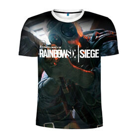 Мужская футболка 3D спортивная с принтом Rainbow six | Siege , 100% полиэстер с улучшенными характеристиками | приталенный силуэт, круглая горловина, широкие плечи, сужается к линии бедра | Тематика изображения на принте: boom | fire | rainbowsix | siege | tom clansys