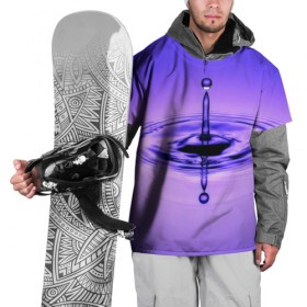 Накидка на куртку 3D с принтом Капля , 100% полиэстер |  | вода | волна | капля | фиолетовый