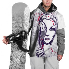 Накидка на куртку 3D с принтом Богиня , 100% полиэстер |  | Тематика изображения на принте: вода | воздух | магия | огонь | племя | популярное | путешествия | рисунок | сказка | фентези
