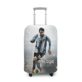 Чехол для чемодана 3D с принтом Leo Messi , 86% полиэфир, 14% спандекс | двустороннее нанесение принта, прорези для ручек и колес | barselona | messi | аргентина | барселона | месси | мяч | футбол