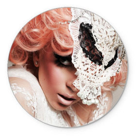 Коврик круглый с принтом Lady Gaga , резина и полиэстер | круглая форма, изображение наносится на всю лицевую часть | lady gaga | звезда | знаменитость | леди гага | музыка | певица