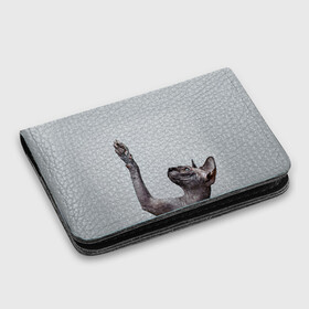 Картхолдер с принтом с принтом Сфинкс 3 , натуральная матовая кожа | размер 7,3 х 10 см; кардхолдер имеет 4 кармана для карт; | кот | котенок | котик | котэ | кошка | сфинкс