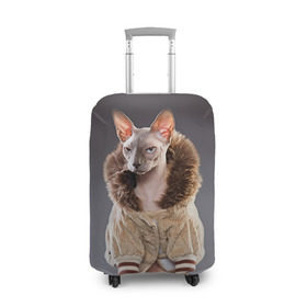 Чехол для чемодана 3D с принтом Сфинкс 4 , 86% полиэфир, 14% спандекс | двустороннее нанесение принта, прорези для ручек и колес | кот | котенок | котик | котэ | кошка | сфинкс