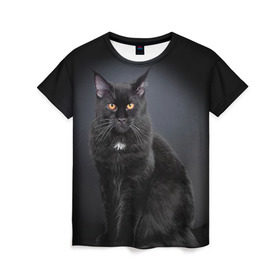 Женская футболка 3D с принтом Мейн-кун 3 , 100% полиэфир ( синтетическое хлопкоподобное полотно) | прямой крой, круглый вырез горловины, длина до линии бедер | кот | котенок | котик | котэ | кошка | мейн кун | мейнкун | мэйн кун | мэйнкун