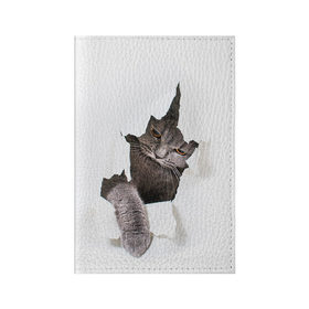 Обложка для паспорта матовая кожа с принтом Британец 4 , натуральная матовая кожа | размер 19,3 х 13,7 см; прозрачные пластиковые крепления | британец | британская | британцы | кот | котенок | котик | котэ | кошка