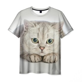 Мужская футболка 3D с принтом Британец 6 , 100% полиэфир | прямой крой, круглый вырез горловины, длина до линии бедер | британец | британская | британцы | кот | котенок | котик | котэ | кошка