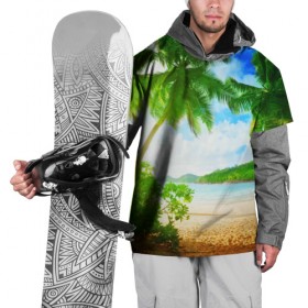 Накидка на куртку 3D с принтом Тропики , 100% полиэстер |  | Тематика изображения на принте: берег | лето | море | отдых | тропики