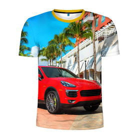 Мужская футболка 3D спортивная с принтом Porsche , 100% полиэстер с улучшенными характеристиками | приталенный силуэт, круглая горловина, широкие плечи, сужается к линии бедра | porsche | авто | автомобиль | скорость