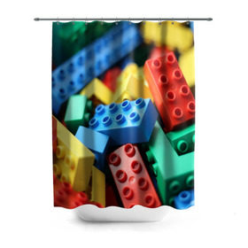 Штора 3D для ванной с принтом Лего , 100% полиэстер | плотность материала — 100 г/м2. Стандартный размер — 146 см х 180 см. По верхнему краю — пластиковые люверсы для креплений. В комплекте 10 пластиковых колец | lego | дети