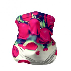 Бандана-труба 3D с принтом Розовые розы , 100% полиэстер, ткань с особыми свойствами — Activecool | плотность 150‒180 г/м2; хорошо тянется, но сохраняет форму | лепестки | цветы
