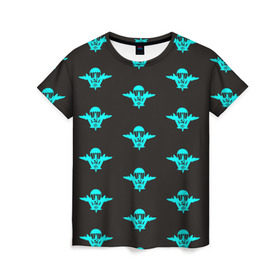 Женская футболка 3D с принтом ВДВ лого , 100% полиэфир ( синтетическое хлопкоподобное полотно) | прямой крой, круглый вырез горловины, длина до линии бедер | вдв | десант