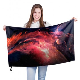Флаг 3D с принтом Космический взрыв , 100% полиэстер | плотность ткани — 95 г/м2, размер — 67 х 109 см. Принт наносится с одной стороны | Тематика изображения на принте: 