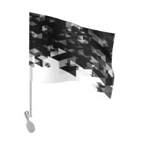 Флаг для автомобиля с принтом Trianse , 100% полиэстер | Размер: 30*21 см | полигоны | текстура | треугольники