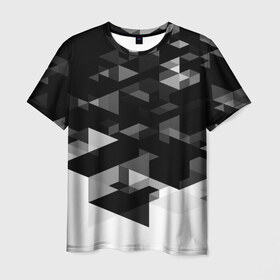 Мужская футболка 3D с принтом Trianse , 100% полиэфир | прямой крой, круглый вырез горловины, длина до линии бедер | Тематика изображения на принте: полигоны | текстура | треугольники