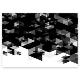 Поздравительная открытка с принтом Trianse , 100% бумага | плотность бумаги 280 г/м2, матовая, на обратной стороне линовка и место для марки
 | полигоны | текстура | треугольники