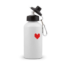 Бутылка спортивная с принтом Undertale Heart , металл | емкость — 500 мл, в комплекте две пластиковые крышки и карабин для крепления | Тематика изображения на принте: heart | undertale | андертеил | сердце