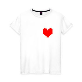 Женская футболка хлопок с принтом Undertale Heart , 100% хлопок | прямой крой, круглый вырез горловины, длина до линии бедер, слегка спущенное плечо | heart | undertale | андертеил | сердце