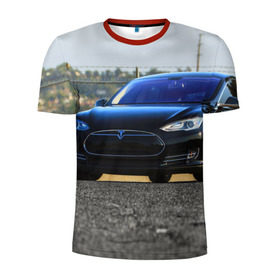 Мужская футболка 3D спортивная с принтом Tesla , 100% полиэстер с улучшенными характеристиками | приталенный силуэт, круглая горловина, широкие плечи, сужается к линии бедра | 