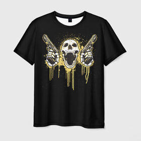 Мужская футболка 3D с принтом Череп 23 , 100% полиэфир | прямой крой, круглый вырез горловины, длина до линии бедер | skull | skulls | кости | скелет | череп