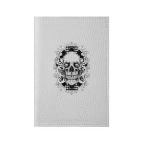 Обложка для паспорта матовая кожа с принтом Череп 33 , натуральная матовая кожа | размер 19,3 х 13,7 см; прозрачные пластиковые крепления | skull | skulls | кости | скелет | череп