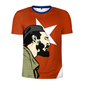 Мужская футболка 3D спортивная с принтом Куба , 100% полиэстер с улучшенными характеристиками | приталенный силуэт, круглая горловина, широкие плечи, сужается к линии бедра | che | patria o muerte | кастро | куба | о.м.с.к. | революция | ссср | фидель | фидель кастро