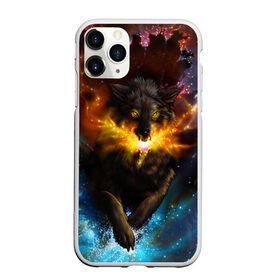 Чехол для iPhone 11 Pro Max матовый с принтом Космоволк , Силикон |  | волк | вселенная | галактика | звёзды | космос | оскал | пламя | созвездие
