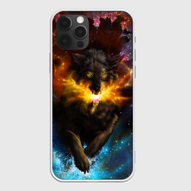 Чехол для iPhone 12 Pro с принтом Космоволк , силикон | область печати: задняя сторона чехла, без боковых панелей | волк | вселенная | галактика | звёзды | космос | оскал | пламя | созвездие
