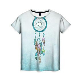 Женская футболка 3D с принтом Ловец снов , 100% полиэфир ( синтетическое хлопкоподобное полотно) | прямой крой, круглый вырез горловины, длина до линии бедер | dreamcatcher | индейцы | ловец снов | перья | трибал | этника | этно