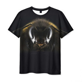 Мужская футболка 3D с принтом Пчела , 100% полиэфир | прямой крой, круглый вырез горловины, длина до линии бедер | глаза | насекомое | оса | пчела
