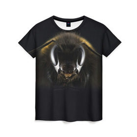 Женская футболка 3D с принтом Пчела , 100% полиэфир ( синтетическое хлопкоподобное полотно) | прямой крой, круглый вырез горловины, длина до линии бедер | глаза | насекомое | оса | пчела