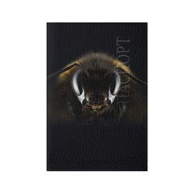 Обложка для паспорта матовая кожа с принтом Пчела , натуральная матовая кожа | размер 19,3 х 13,7 см; прозрачные пластиковые крепления | Тематика изображения на принте: глаза | насекомое | оса | пчела