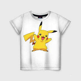 Детская футболка 3D с принтом Pikachu , 100% гипоаллергенный полиэфир | прямой крой, круглый вырез горловины, длина до линии бедер, чуть спущенное плечо, ткань немного тянется | pikachu