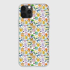 Чехол для iPhone 12 Pro с принтом Pokemon Doodle Big , силикон | область печати: задняя сторона чехла, без боковых панелей | pokemon go | бульбозавр | пикачу | покебол | покемон | покемоны | псидак | слоупок | снорлакс | чермандер