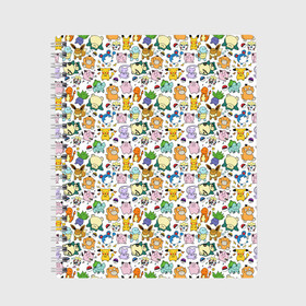 Тетрадь с принтом Pokemon Doodle Big , 100% бумага | 48 листов, плотность листов — 60 г/м2, плотность картонной обложки — 250 г/м2. Листы скреплены сбоку удобной пружинной спиралью. Уголки страниц и обложки скругленные. Цвет линий — светло-серый
 | pokemon go | бульбозавр | пикачу | покебол | покемон | покемоны | псидак | слоупок | снорлакс | чермандер