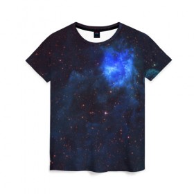 Женская футболка 3D с принтом Холодная туманность , 100% полиэфир ( синтетическое хлопкоподобное полотно) | прямой крой, круглый вырез горловины, длина до линии бедер | вселенная | галактика | звёзды | космическое пространство | космос | созвездие