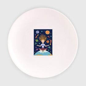 Тарелка с принтом Йога и гармония , фарфор | диаметр - 210 мм
диаметр для нанесения принта - 120 мм | девушка | единение | звезды | йога | космос | медитация | планета